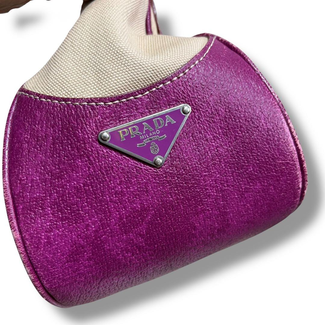 美品 PRADA プラダ ハンドバッグ 肩掛け 三角プレート