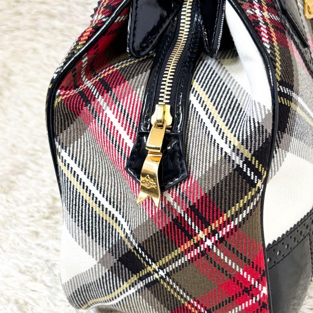 【極美品】ヴィヴィアンウエストウッド ハンドバッグ ヤスミン チェック パテント