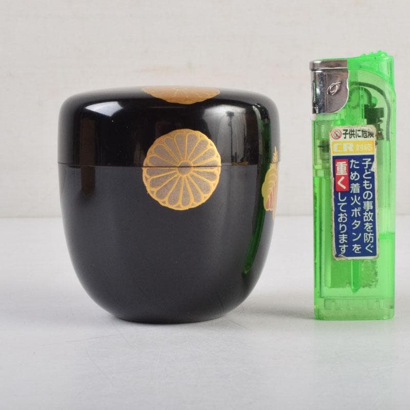 塚本一舟 住吉蒔絵金地大棗 内梨地(共箱) 塚本一舟 住吉蒔絵金地大棗