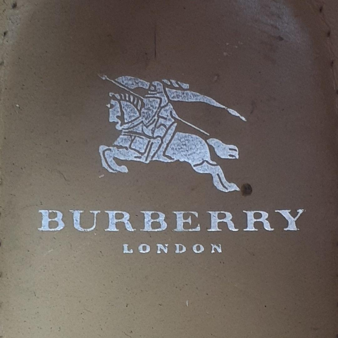 美品 25㎝◎BURBERRY バーバリー 革靴 モカシン スリッポン 箱付き