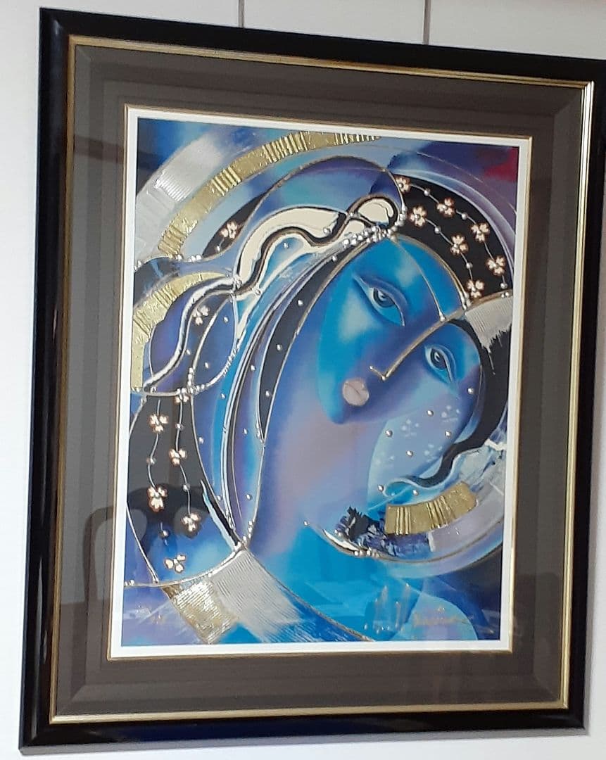 竹久夢二 リトグラフ 若草の少女 額装