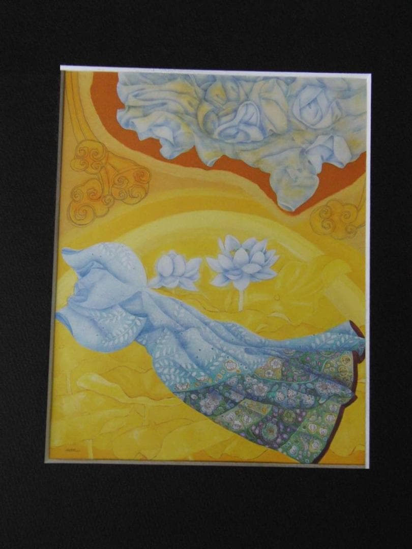 阿美代子、【蓮華蔵世界】、希少な額装用画集より、新品額装付