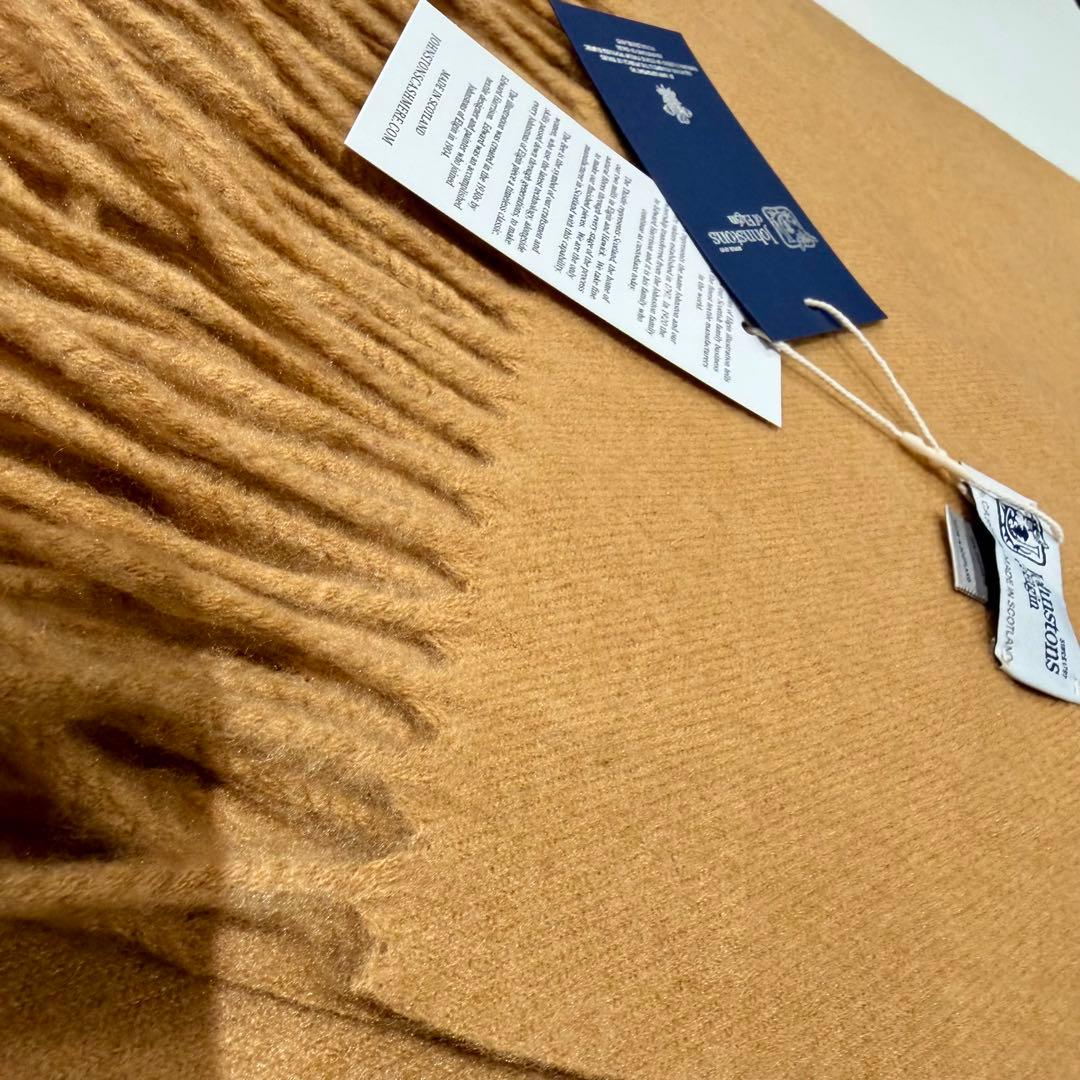 ジョンストンズ カシミア 大判ストール マフラー キャメル(即発
