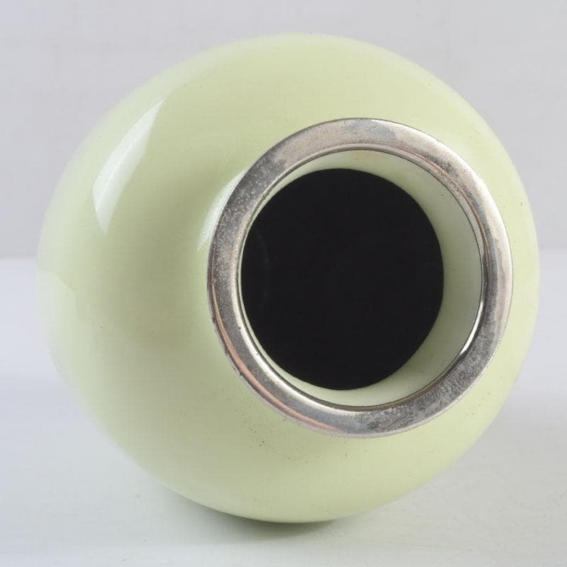 七宝焼 竹文 花瓶 唐木台・時代箱付 V 9462