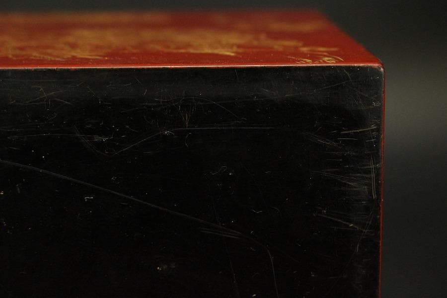 朱塗 沈金 野弁当 揃い 煎茶画箱(ZE653)