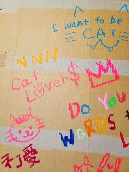 【段ボールペイント】Do you have words to leave?