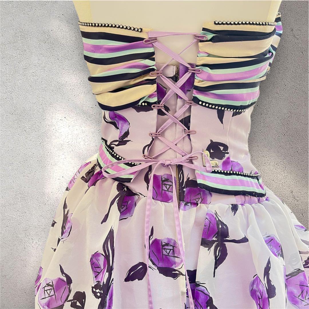 【希少】シェーナドゥーノ 神田うの カラードレス 花柄 紫 結婚式