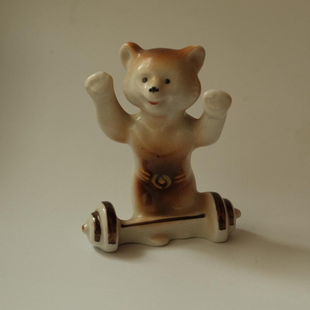 こぐまのミーシャ 陶器置物 モスクワオリンピック 旧ソ連 ロシア雑貨