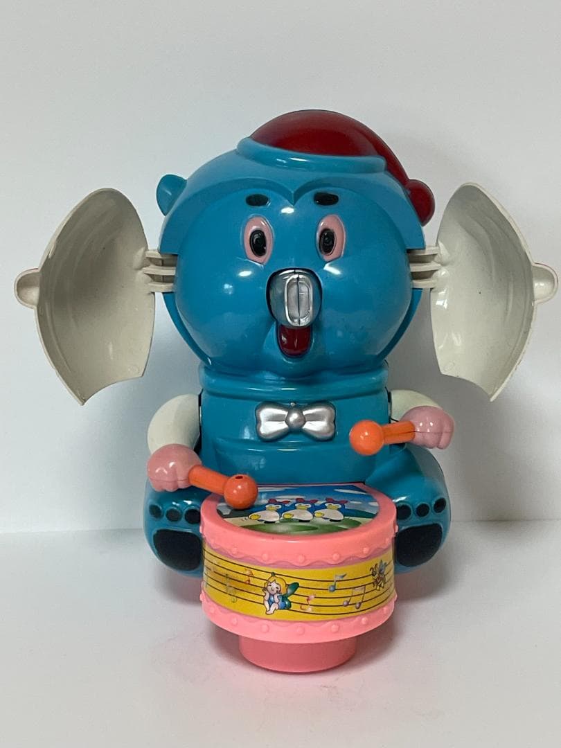 ドラムを叩く ドラえもん風 顔面開き ゾウさん 希少 所ジョージさんもお気に入り