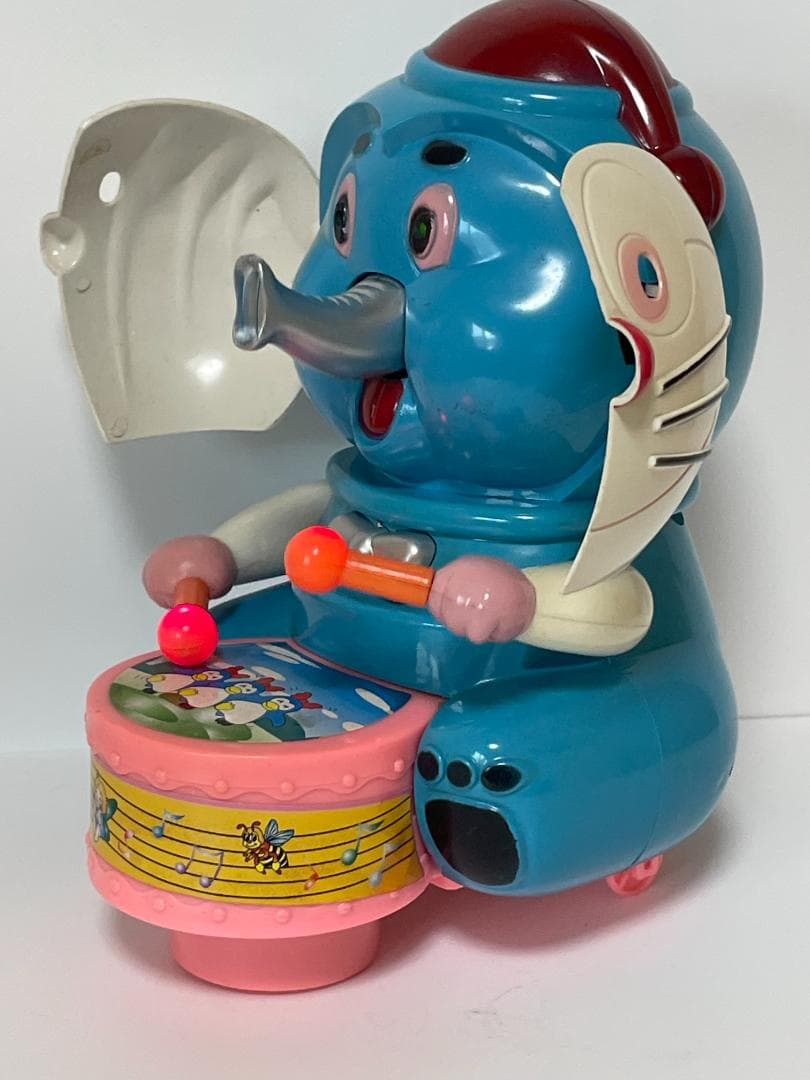 ドラムを叩く ドラえもん風 顔面開き ゾウさん 希少 所ジョージさんもお気に入り