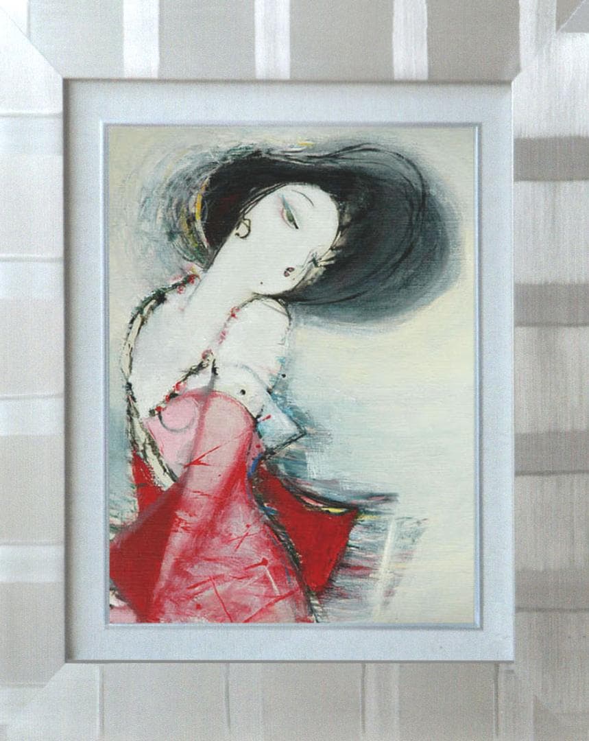 油絵 菅家令子 絵 絵画 インテリア F6-082711 人物 女性像