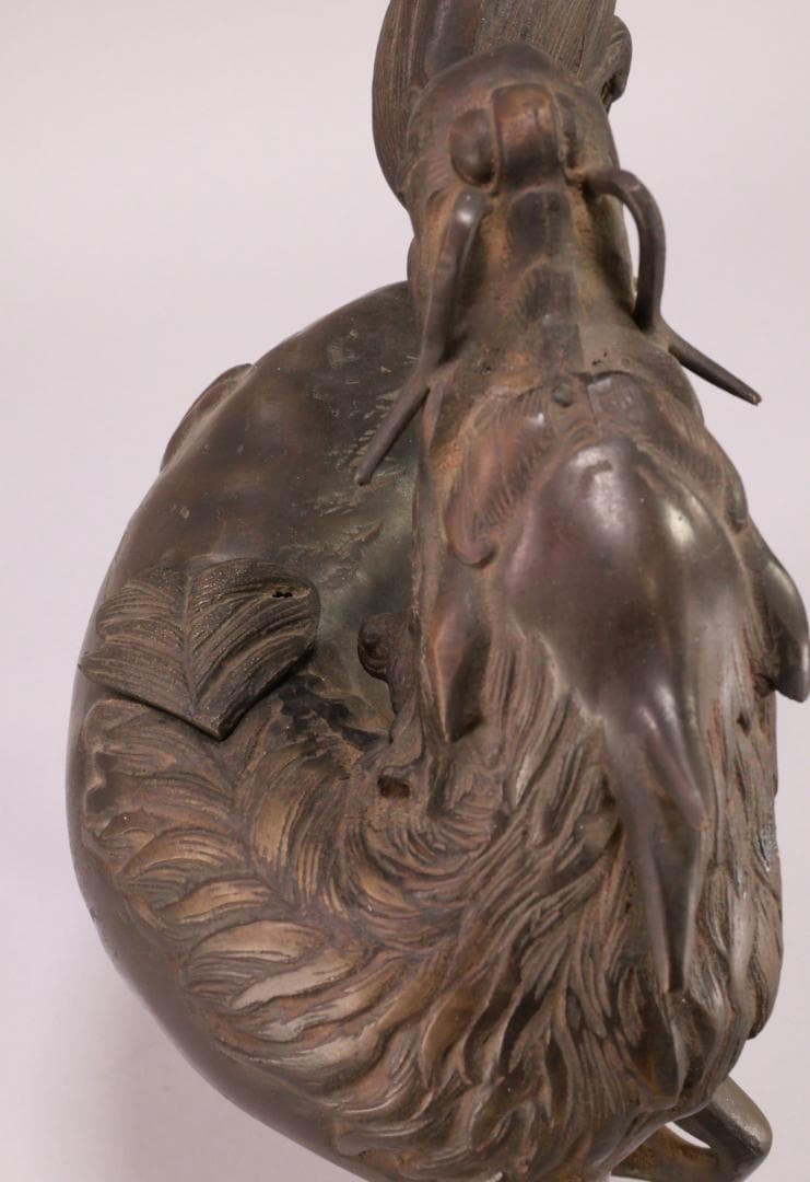 古美術品 時代 古銅 麒麟形香炉 高29.5㎝ 神獣 置物 金属工芸 BJ164