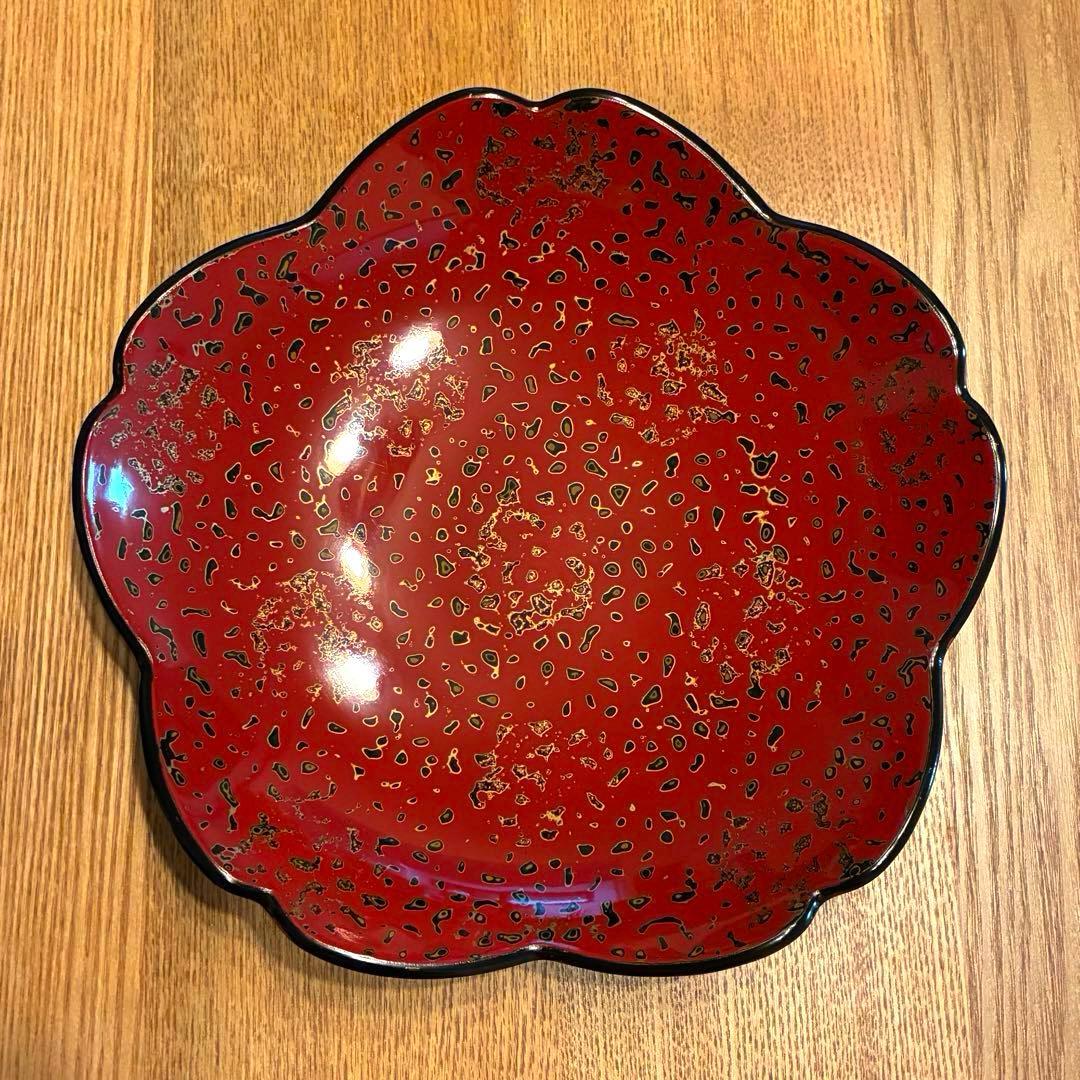 ⚫︎高級漆器 【津軽塗】桜型 花型 花鉢 盛鉢 桜皿 菓子器 伝統工芸品