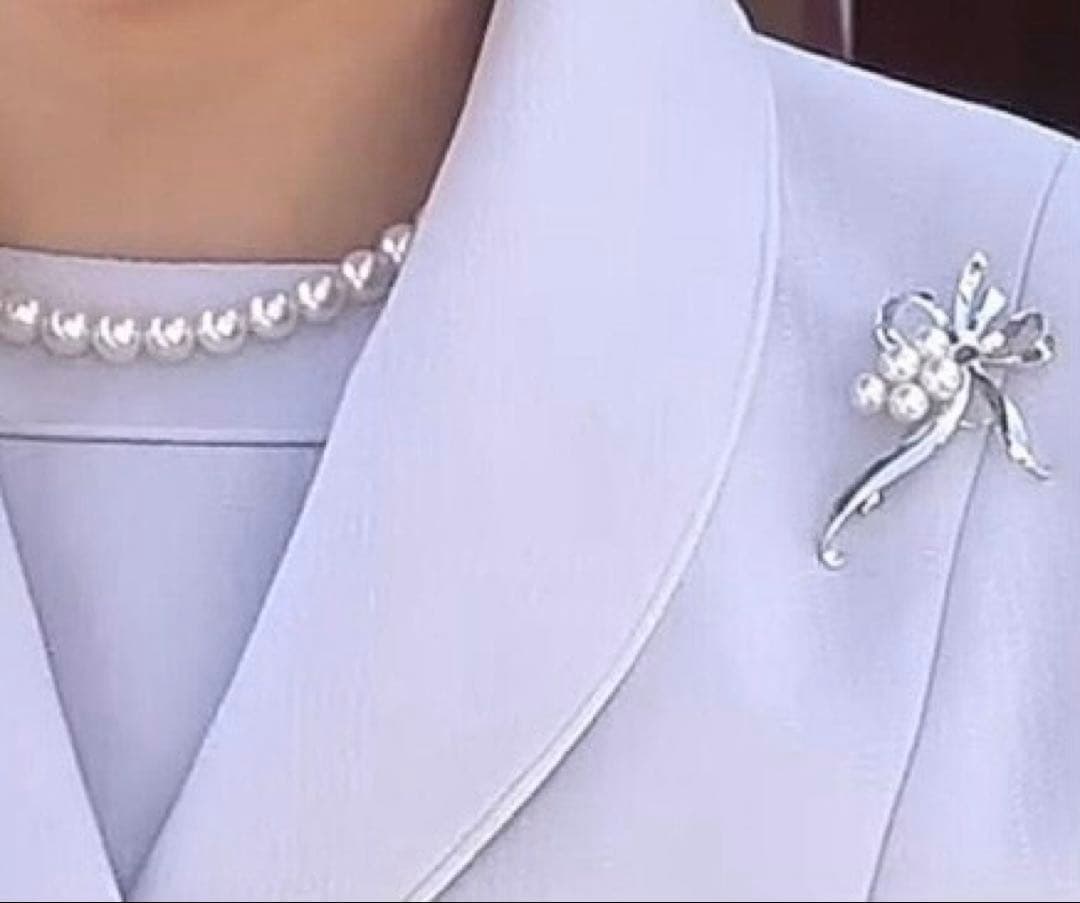 新品未使用品】ミキモト パール ブローチ フラワー リボン 愛子様 付属