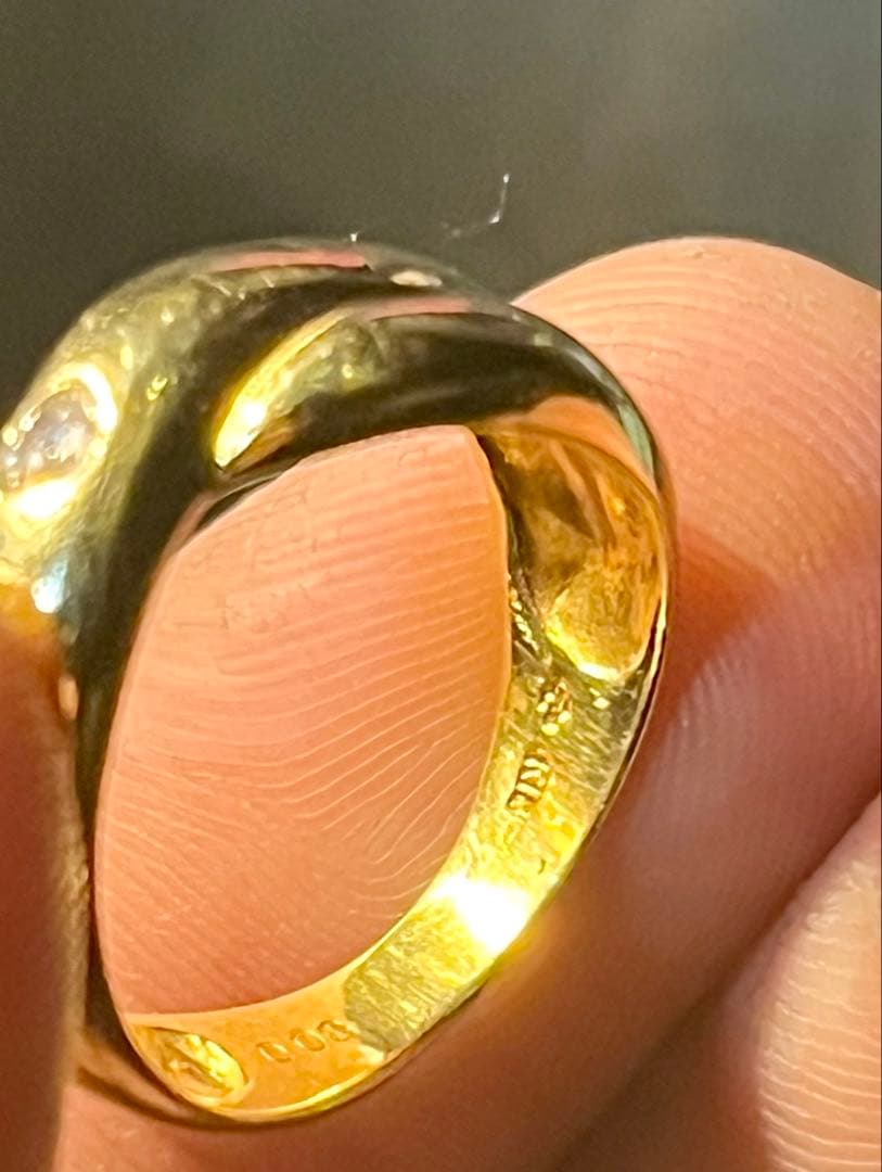 【店舗購入品】k18 刻印あり　ダイヤ付き