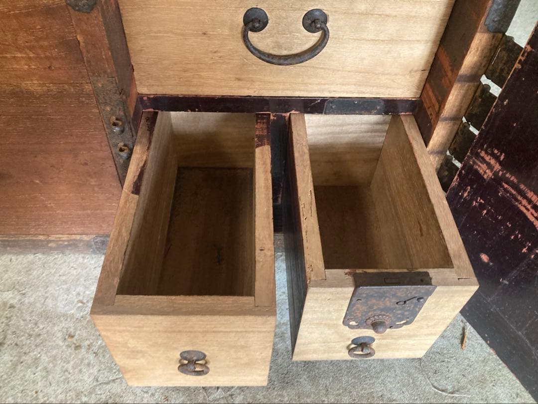 江戸後期から明治 福島桐箪笥 商家箪笥 上下2段