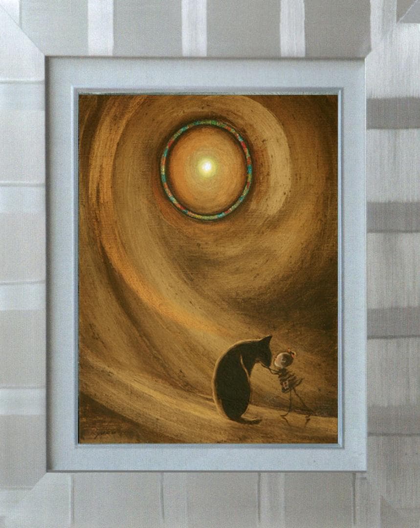 油絵 絵 絵画 インテリア F3-072819 祈り 犬(猫)と女の子 - メルカリ