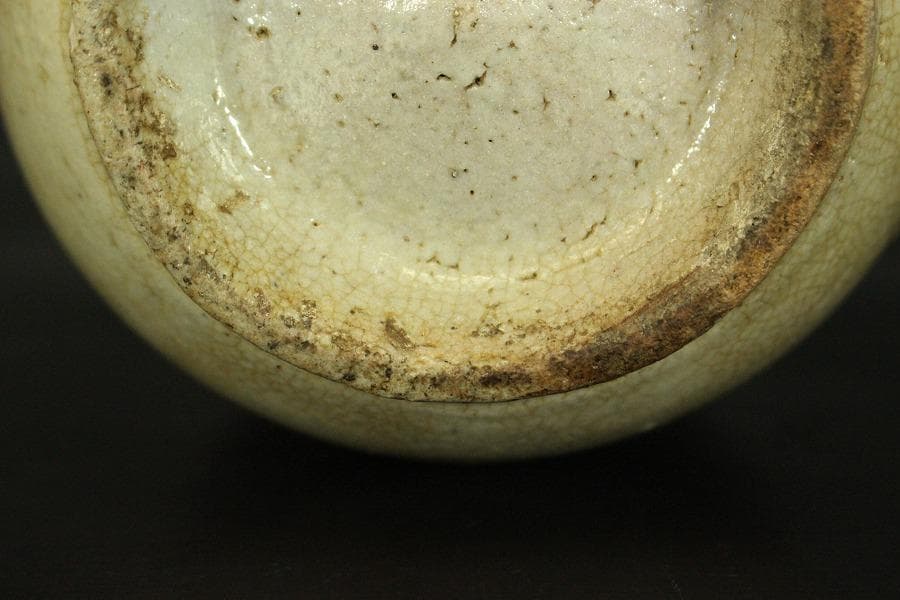 骨董 李朝 白磁 雨漏り手 瓶 時代物(A444)