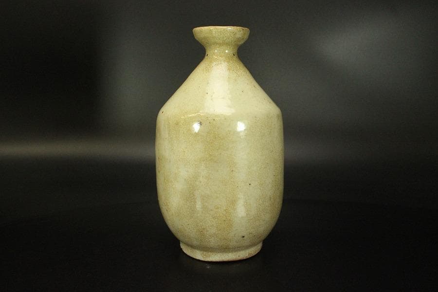 骨董 李朝 白磁 雨漏り手 瓶 時代物(A444)