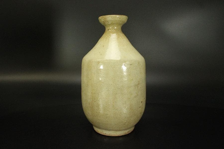 骨董 李朝 白磁 雨漏り手 瓶 時代物(A444)