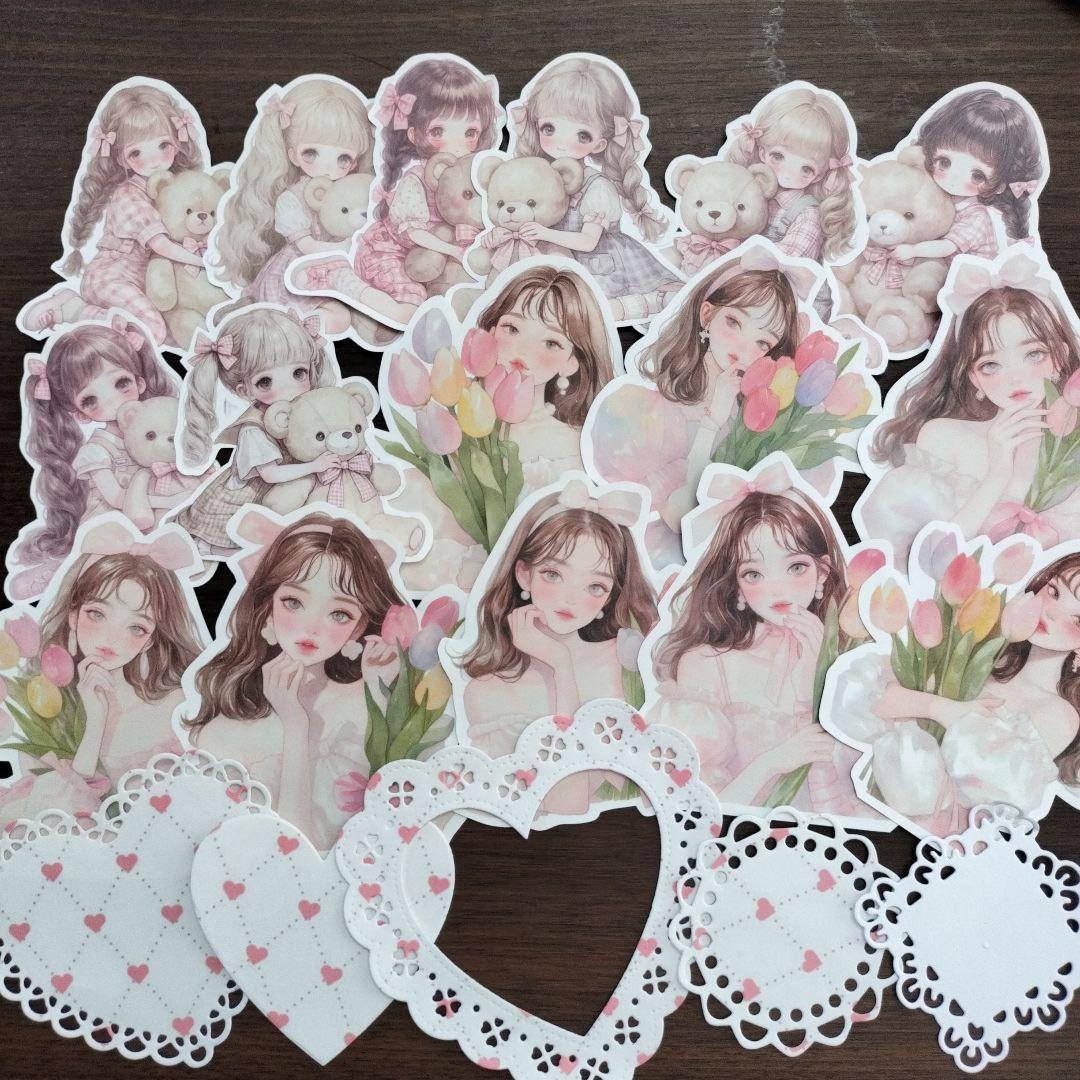 カット済コラージュシート＆ダイカットペーパーレース素材セット