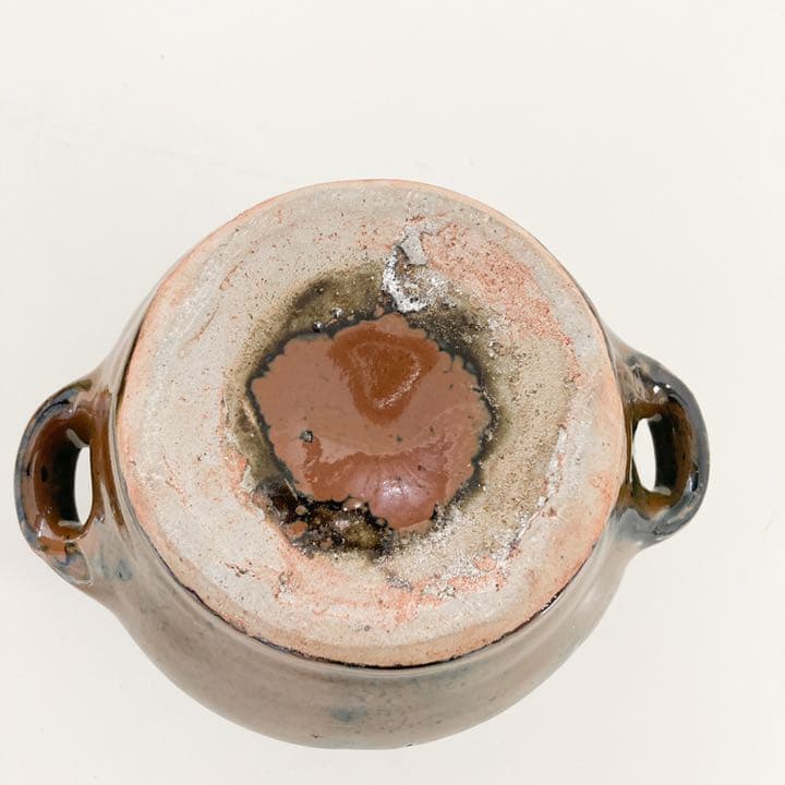 人間国宝 陶芸家 濱田庄司 浜田庄司 柿釉 トウキビ文 赤絵 徳利 共箱