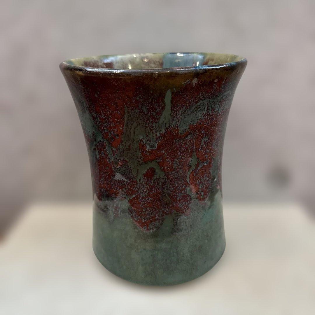 壺屋焼.仁王窯.辰砂.緑釉.花器.壺. 希少品