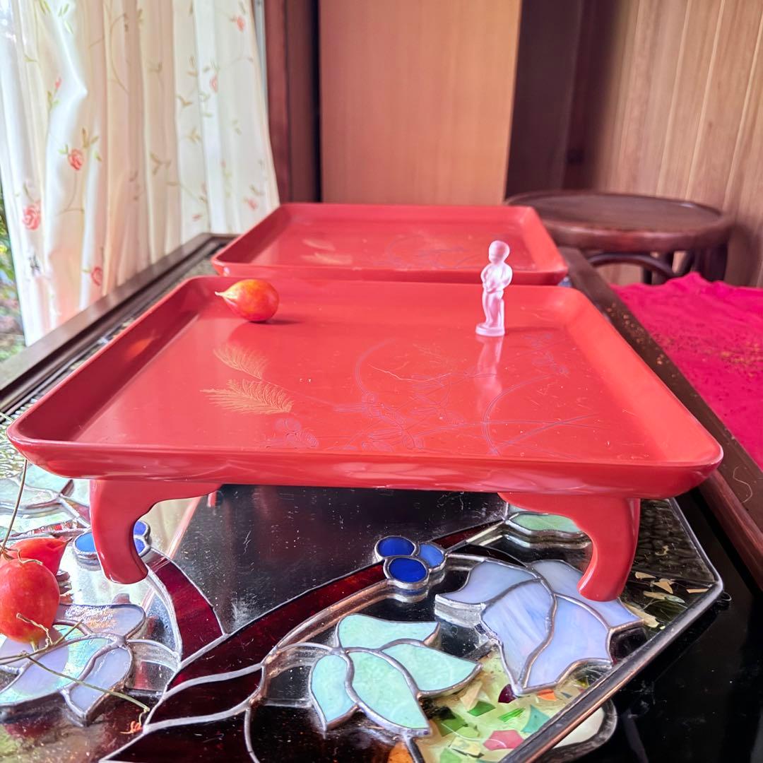 2209様感謝‼️特別価格‼️節目JAPAN GOZENGOLDすすき沈金朱御膳5客