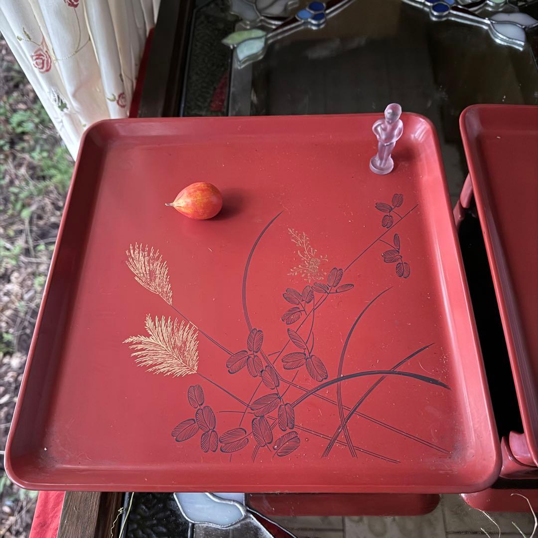 2209様感謝‼️特別価格‼️節目JAPAN GOZENGOLDすすき沈金朱御膳5客