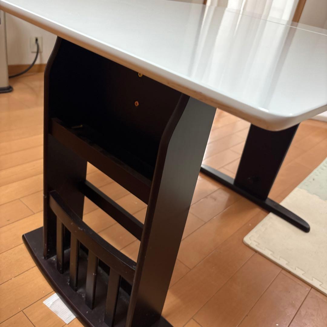 伸縮式2wayダイニングテーブル ホワイト120cm