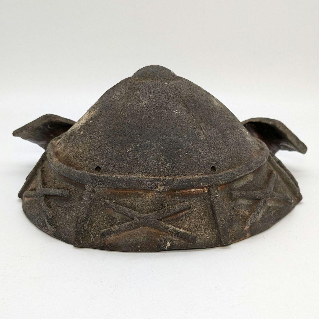 西川政彦 備前焼 兜2種 合箱 カブト 鎧兜 端午の節句 置物 細工物 西川政美