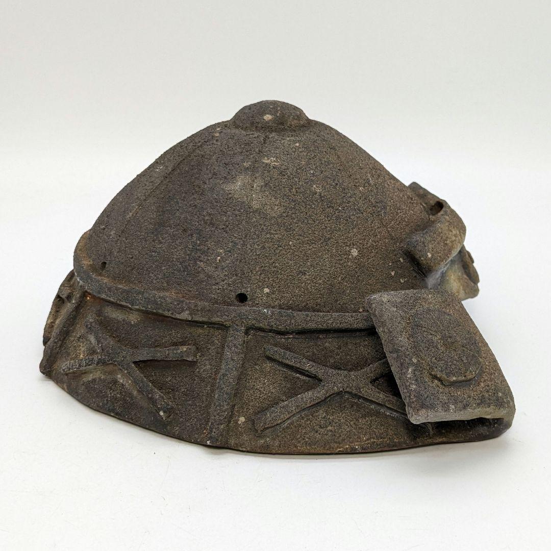 西川政彦 備前焼 兜2種 合箱 カブト 鎧兜 端午の節句 置物 細工物 西川政美