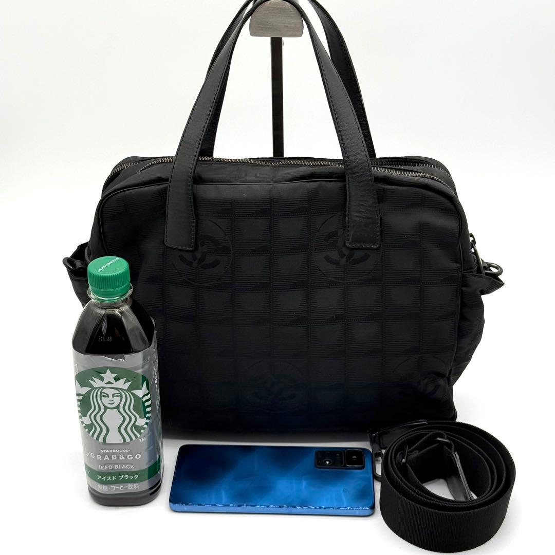 シャネル ニュートラベルライン ココマーク レザー 2way ハンドバッグ 黒