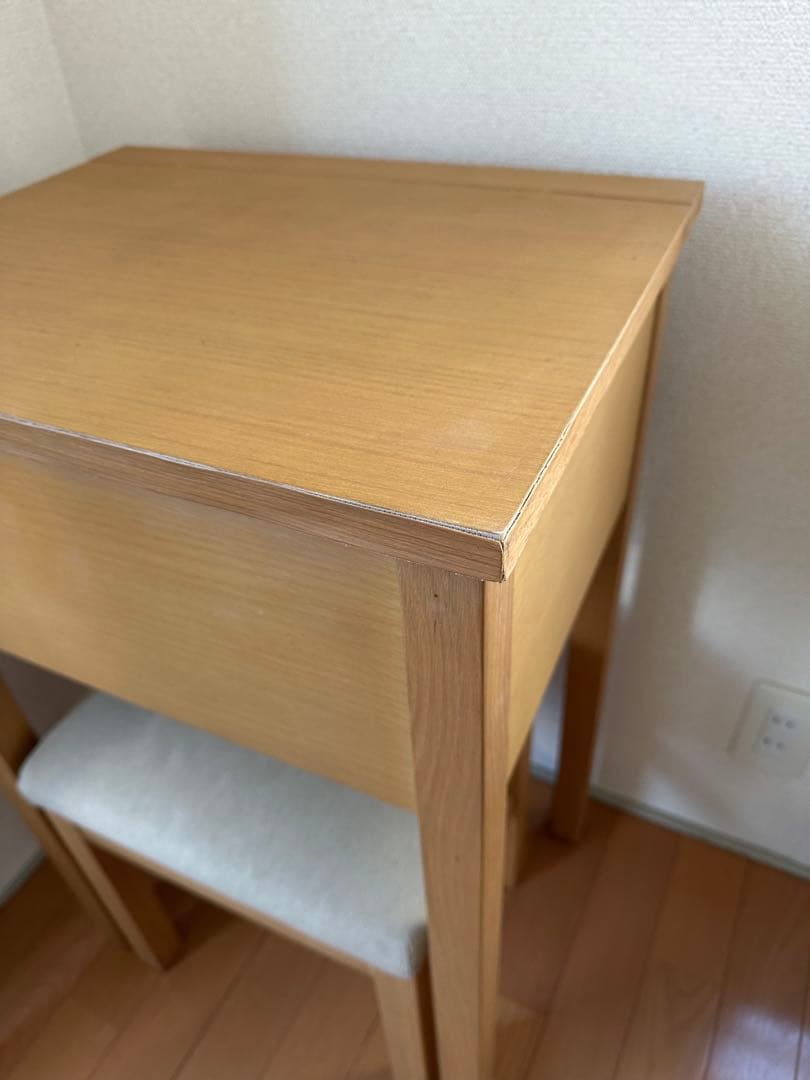 廃盤 無印良品 ドレッサー デスク スツール ミラー 鏡 化粧台｜