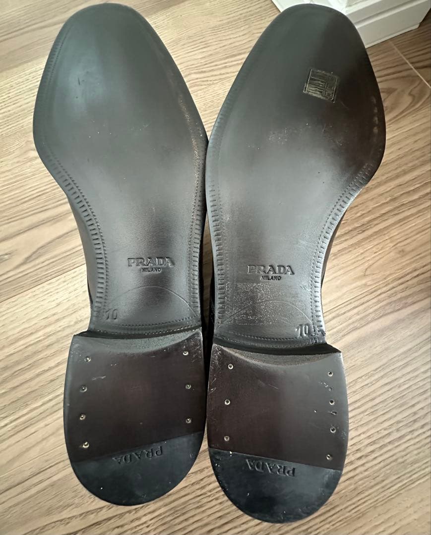 靴 PRADA Double Monk Strap Leather Shoes