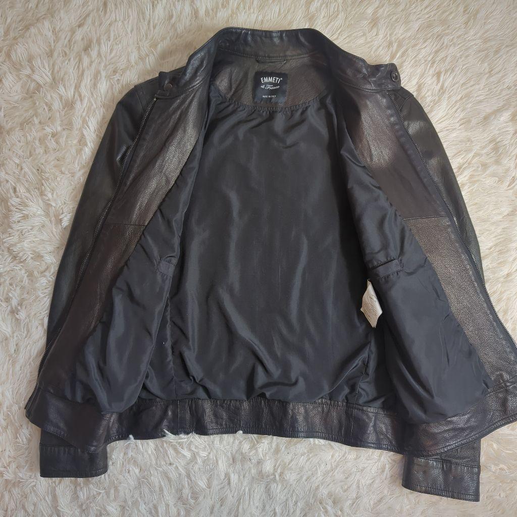 EMMETI JURI 44 ラムレザー ライダース 黒 イタリア製 干場義雅 - メルカリ