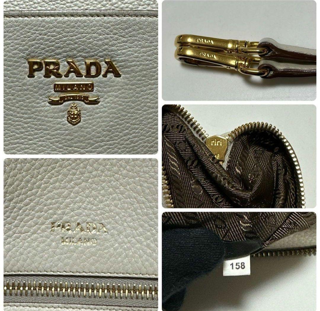 プラダ　ロゴ金具　ヴィッテロ　レザー　シボ革　2wayショルダーバッグ.