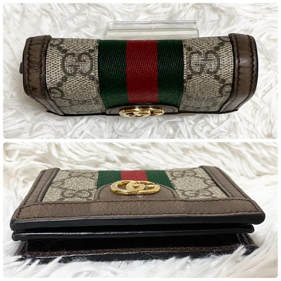 美品 GUCCI グッチ GG コンパクト 二つ折り財布 オフィディア