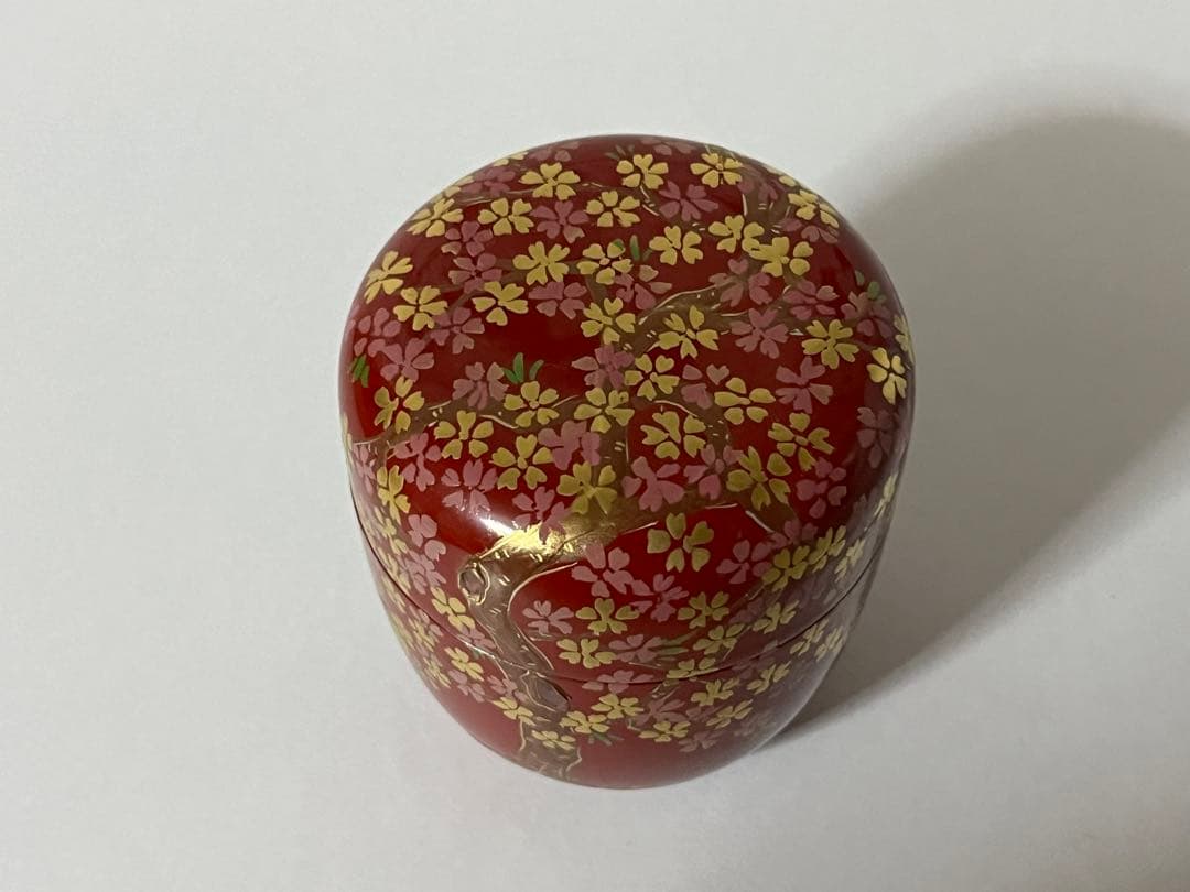 琉球漆器　棗（なつめ）　桜（蒔絵）