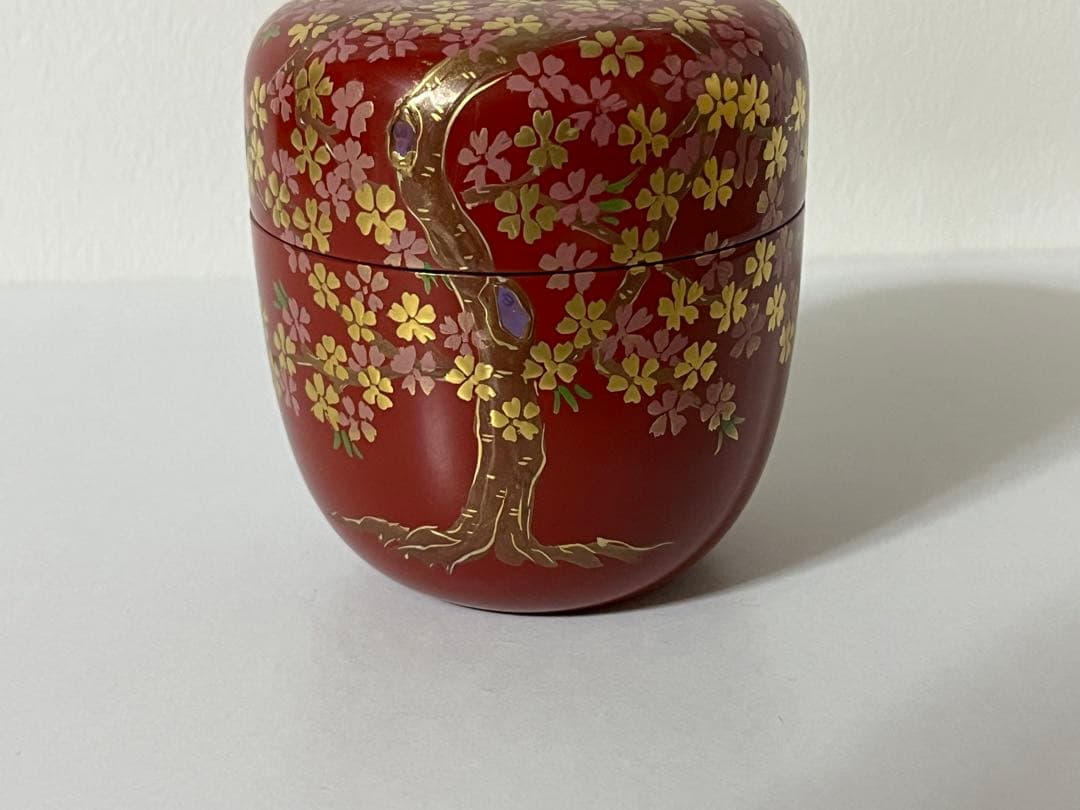 琉球漆器　棗（なつめ）　桜（蒔絵）