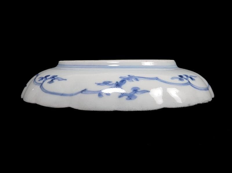 古伊万里 染付 花唐草の図 5寸半皿 4枚 江戸期