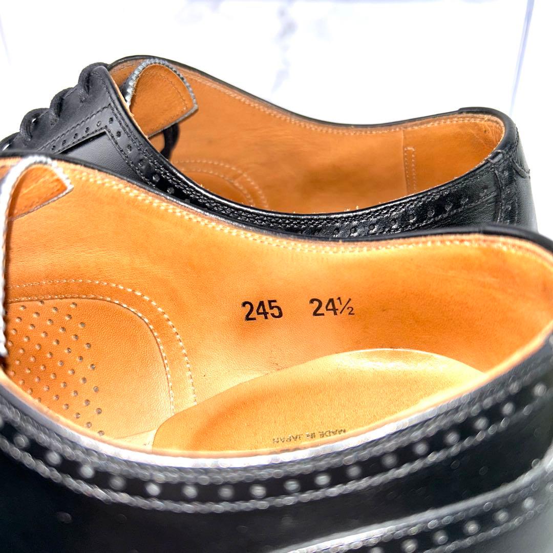 ✨極美品✨ スコッチグレイン ウィングチップ メダリオン 黒 24.5 3E