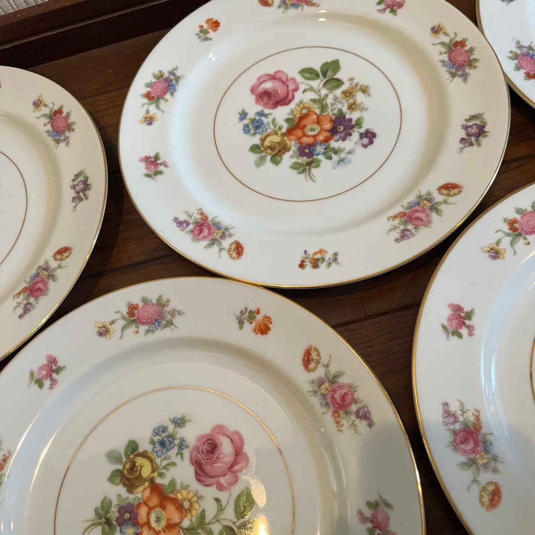 期間限最終処特価超レアオキュパイドJAPAN 薔薇絵素敵大皿六枚オールド