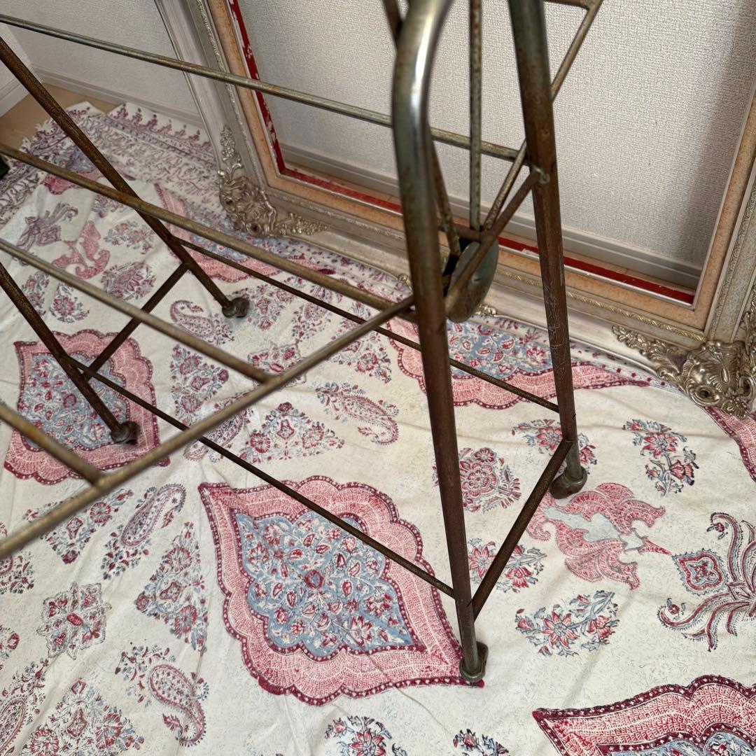 ビンテージ 昭和レトロ 鉄製 物干し インダストリアル 工業系 シャビー