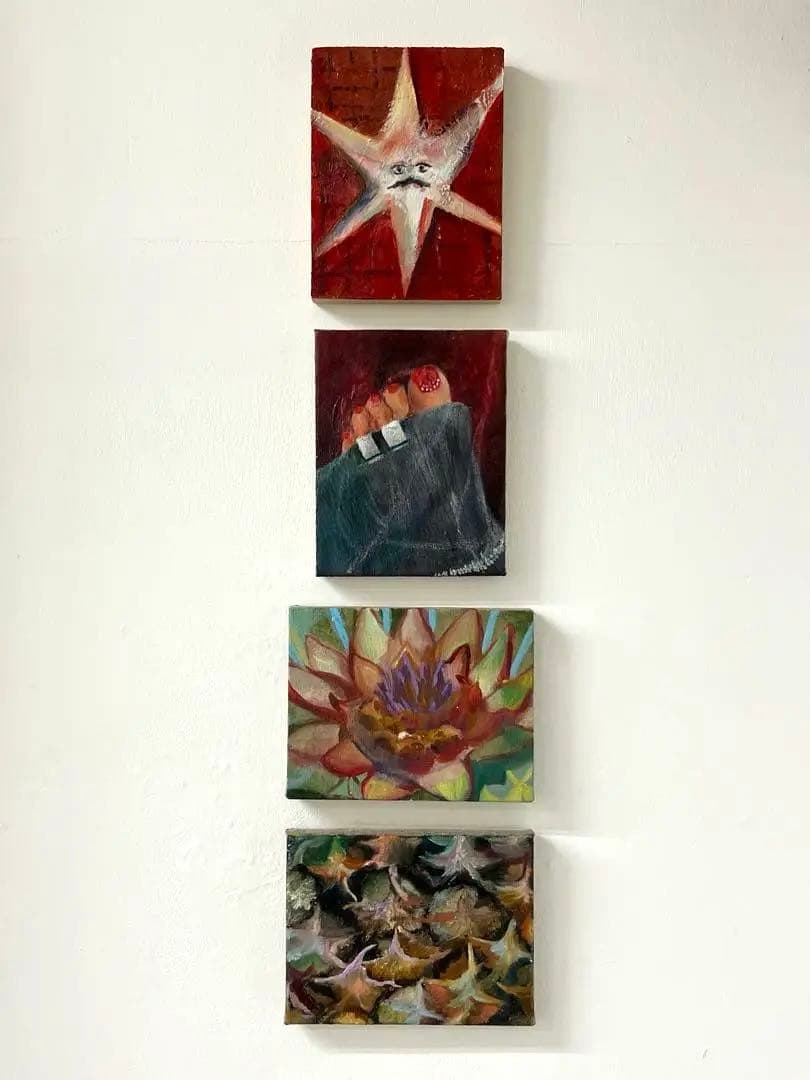 【F0号】星たち手を繋ぐ 原画 油画