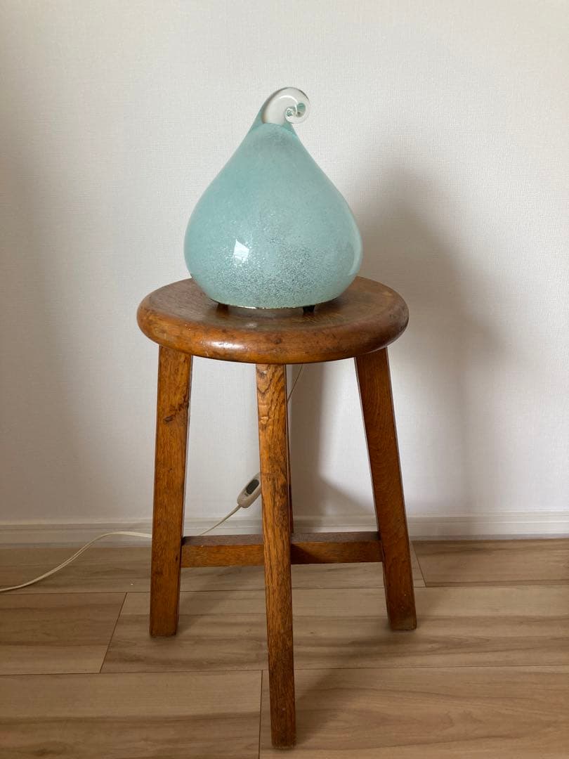 アンティーク ガラスランプ 岩田工芸硝子（電球付き）