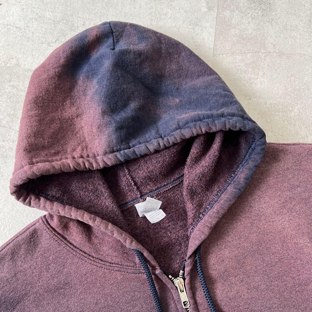 そ*ら様 一点物 Boro　鬼フェード　ボロ パーカー　ジップアップ　パープル×