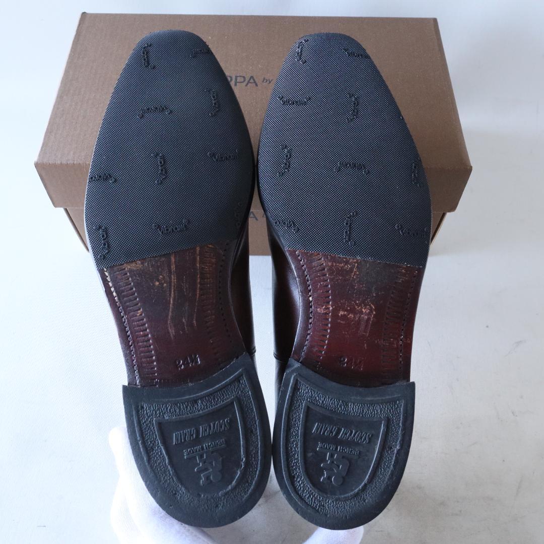 美品スコッチグレイン　オデッサ　24.5cm 濃茶　内羽根ストレートチップ916