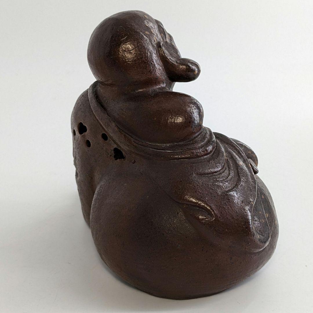 備前焼 布袋香炉 合箱 伏香炉 布袋様 七福神 置物 縁起物 香道具 工芸品