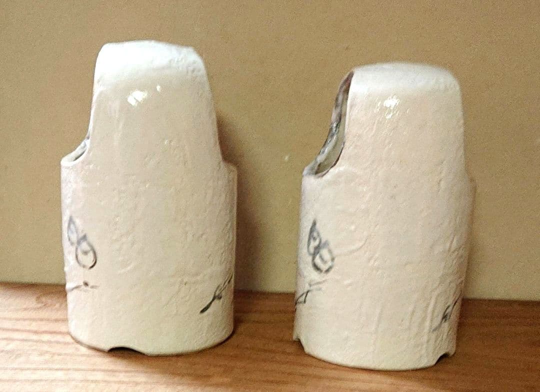 茶道具手焙一対持ち手付き陶器